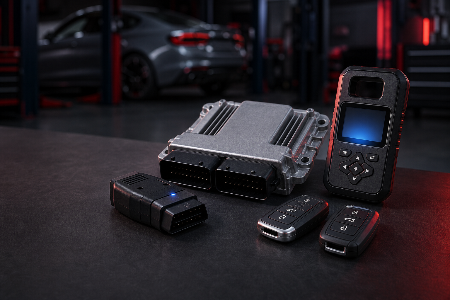 Řídicí jednotka, OBD diagnostika a vybavení pro programování autoklíčů